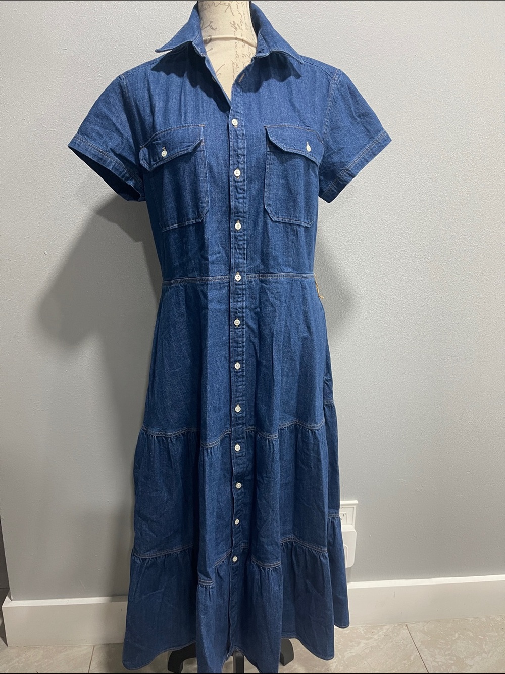 Polo by Ralph Lauren Classic Blue Denim Button-Front Dress